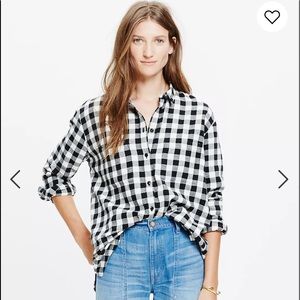 Madewell Flannel Oversized Boyshirt in Buffalo Check